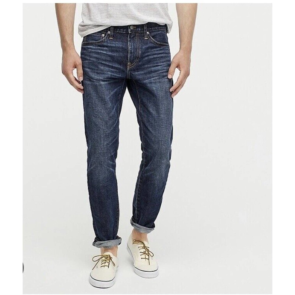 J.Crew Men's 484 Slim Fit Jean Stretch Broken In Japanese Denim Jeans 34 x 32
